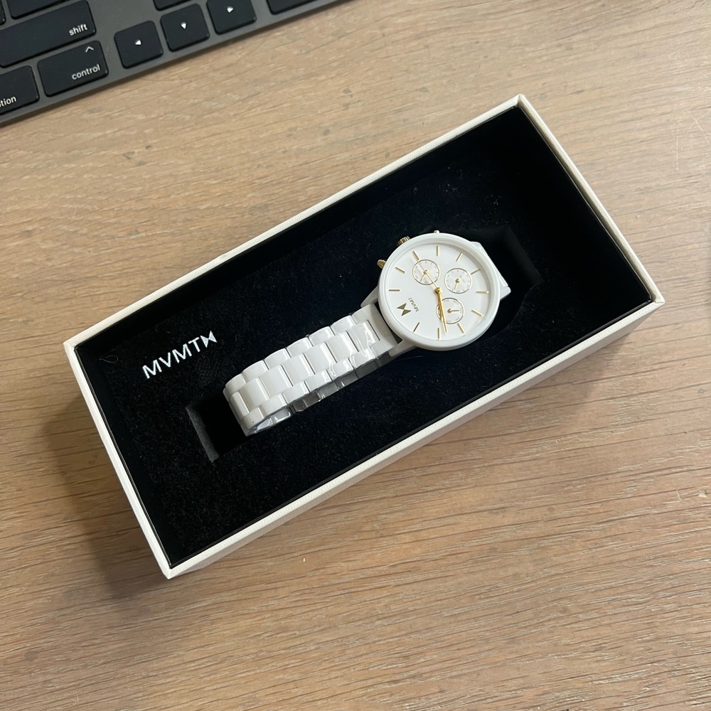 White MVMT Coronada Ceramic Bracelet Watch